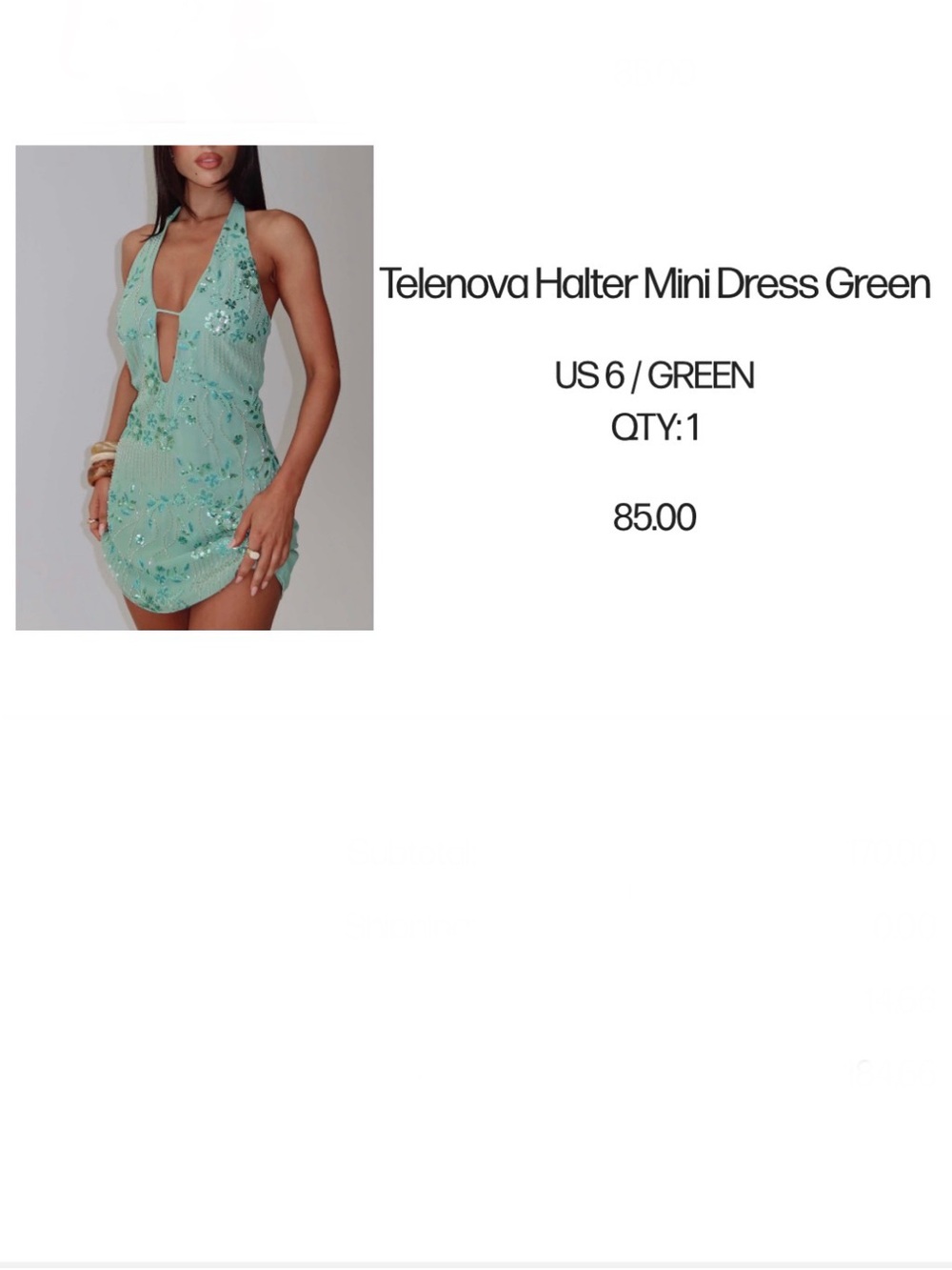 Princess Polly Embellished Mint Green Floral Dress